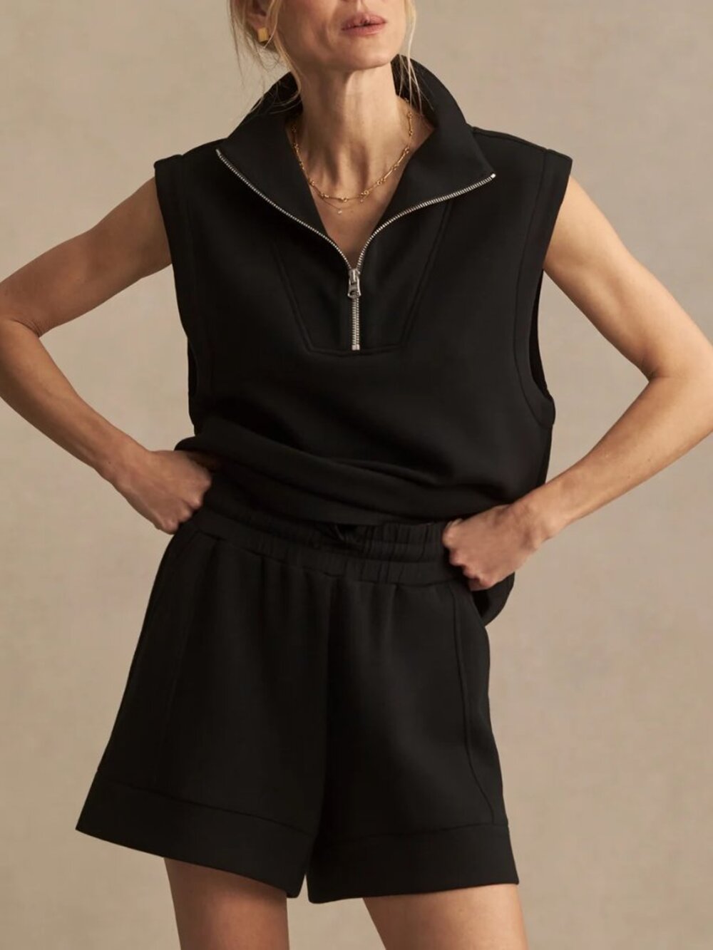 Varley Atrium High-Rise Short 4.5" in Black, Size Large